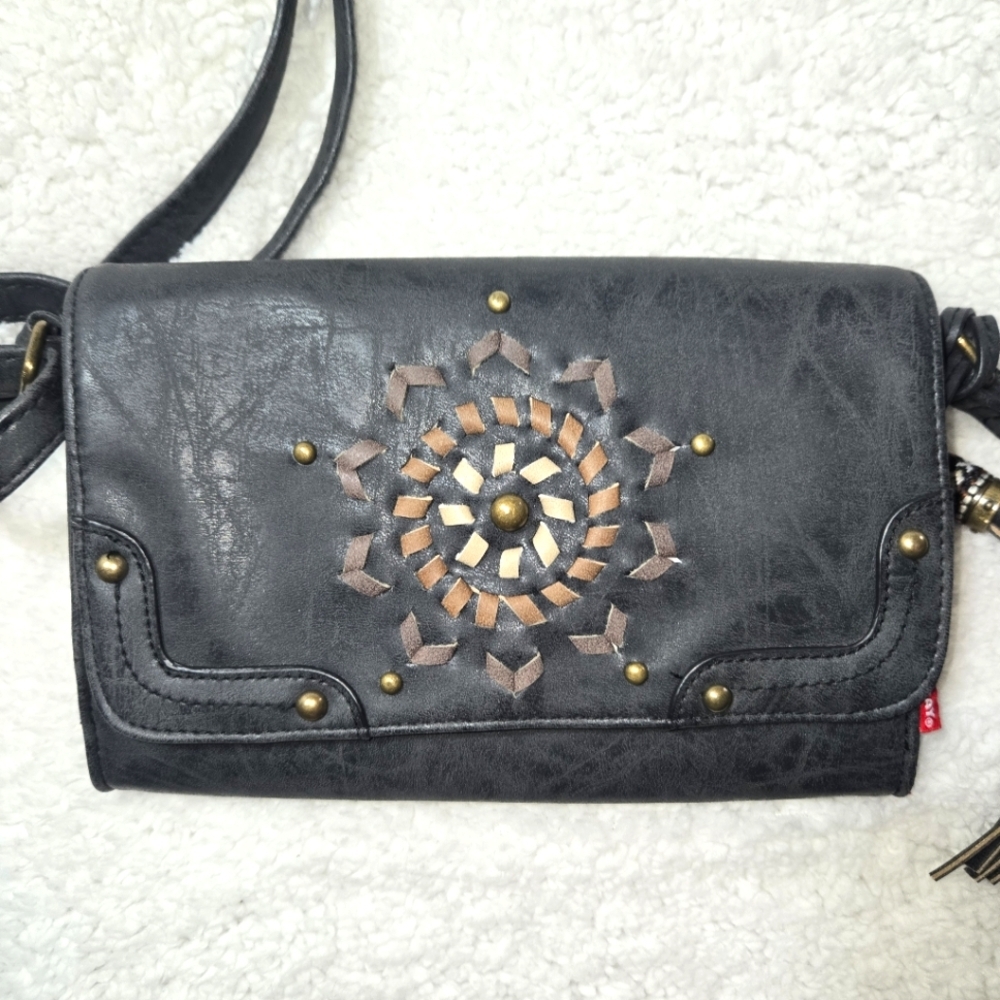 UNIONBAY Transforms 2 Crossbody Clutch OR Wallet W/ Mirror WESTERN TASSELS EUC